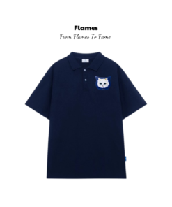 Áo Polo Navy Cat "Flames-tatstic"