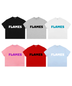 Áo Thun Boxy Dáng Ngắn FLAMES
