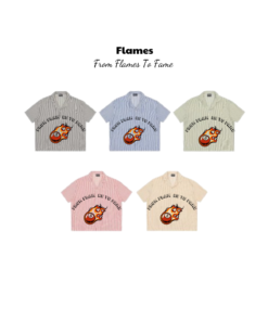 Áo Sơ Mi Kẻ Sọc Oversize "Flames Bida"